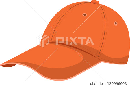 Bright orange baseball cap with a curved brim, perfect for sun protection and casual style. Bright orange baseball cap with a curved brim, perfect for sun protection and casual style. 129996608