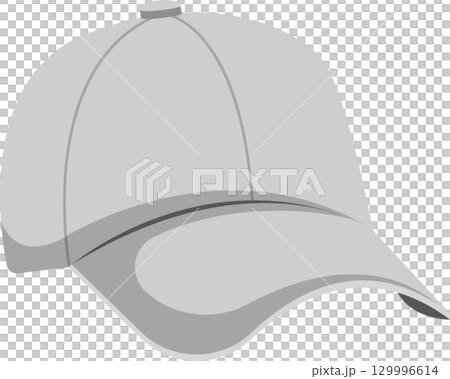 A simple grey baseball cap shown at an angle, suitable for sun protection and casual style. 129996614