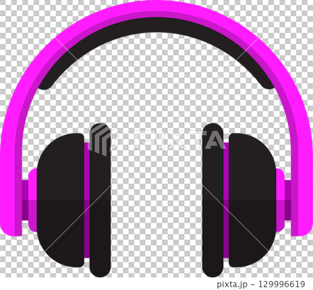 Vibrant pink and black headphones for personal audio enjoyment and immersive listening experience. 129996619