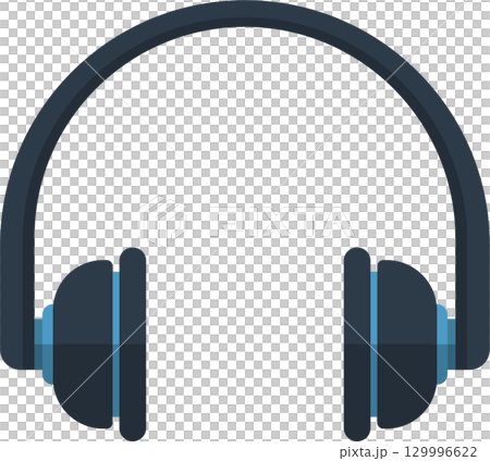 Illustration of a pair of headphones used for personal audio entertainment, flat design icon. 129996622