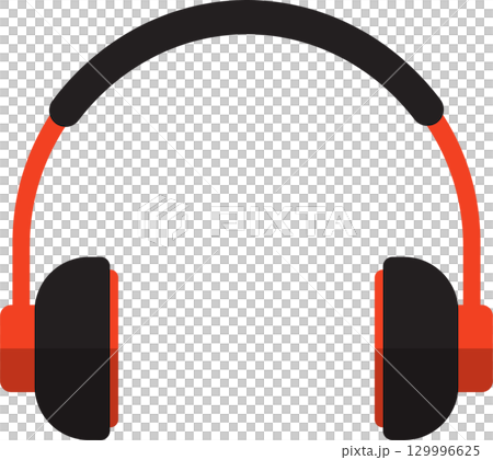 Red and black headphones provide personal audio experience, noise isolation, and entertainment. 129996625