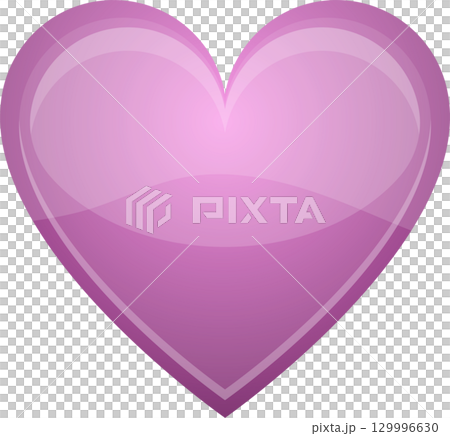A glossy, pink heart on a black background conveys affection and love through its vibrant color. 129996630