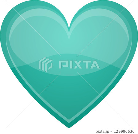 Teal heart with a glossy finish; symbol of love, affection, and emotional connection to others. 129996636