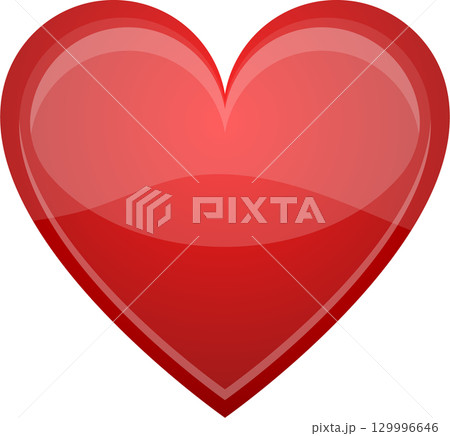 A vibrant red heart with a glossy finish symbolizes affection, romance, and emotional well-being. A vibrant red heart with a glossy finish symbolizes affection, romance, and emotional well-being. 129996646