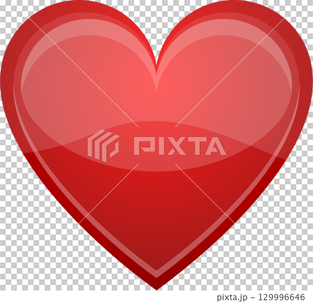 A vibrant red heart with a glossy finish symbolizes affection, romance, and emotional well-being. A vibrant red heart with a glossy finish symbolizes affection, romance, and emotional well-being. 129996646