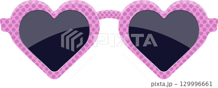 Pink heart-shaped sunglasses with polka dots offer a fun and flirty way to protect your eyes. 129996661