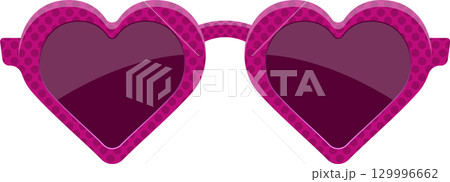 Eye-catching pink heart-shaped sunglasses with dotted frames offer a playful, trendy, and romantic flair. 129996662