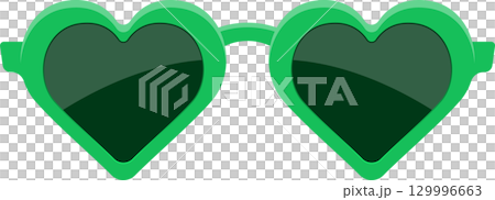 Green heart-shaped sunglasses offer a playful and stylish look for sunny days and outdoor adventures. 129996663