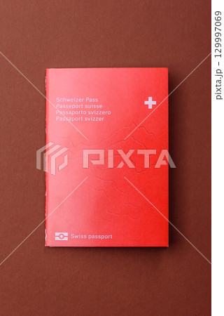 Swiss passport for travelling, flying and doing business. Switzerland document 129997069
