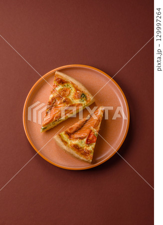 Quiche, salmon pie, broccoli, cheese. Quiche tart with fish and vegetables, cheese Quiche, salmon pie, broccoli, cheese. Quiche tart with fish and vegetables, cheese 129997264