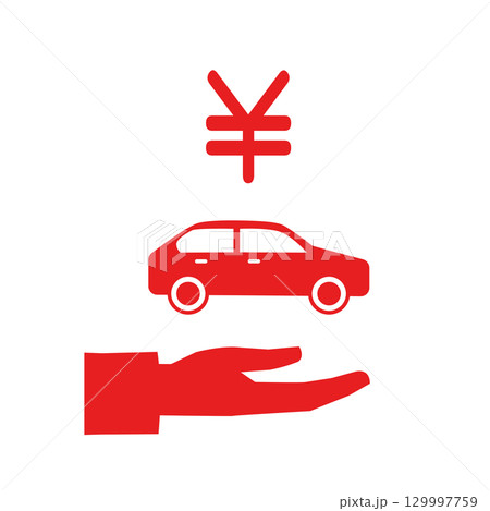 自動車の査定や価格のイラスト 自動車の査定や価格のイラスト 129997759