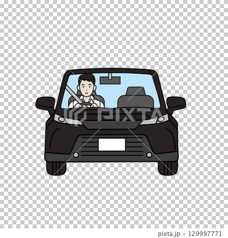 Drive, illustration of a man driving a car 129997771