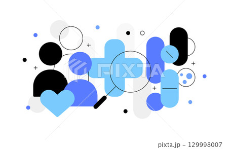 Big data, health care and medical research,flat design icon vector illustration Big data, health care and medical research,flat design icon vector illustration 129998007