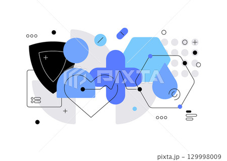 Human health, modern medicine and insurance,flat design icon vector illustration 129998009