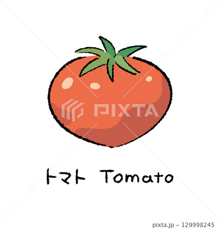 手描きのトマト2_名称入 129998245