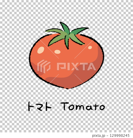 手描きのトマト2_名称入 129998245