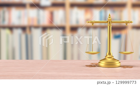 The Gold Libra and jigsaw for law concept 3d Rendering. 129999773