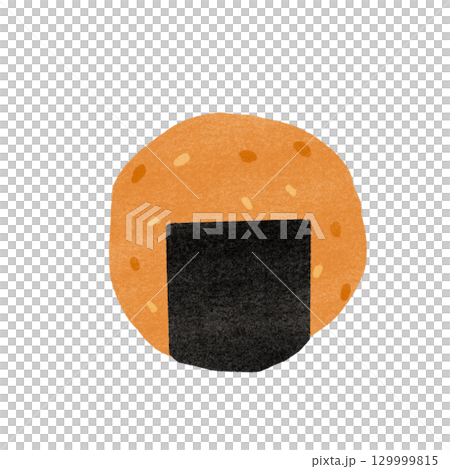 スタンプ風のりつきお煎餅のイラスト スタンプ風のりつきお煎餅のイラスト 129999815