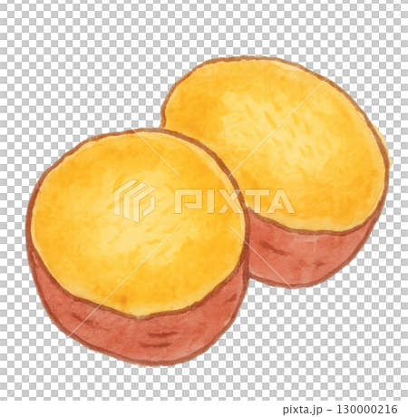輪切り焼き芋のアップ 水彩イラスト PNG透過背景 輪切り焼き芋のアップ 水彩イラスト PNG透過背景 130000216