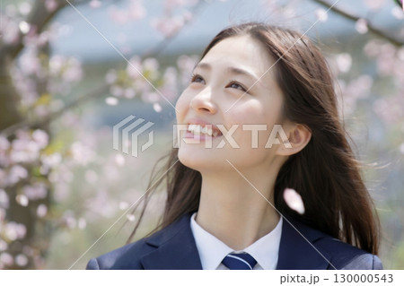 桜と女子高校生 Generative AI 130000543