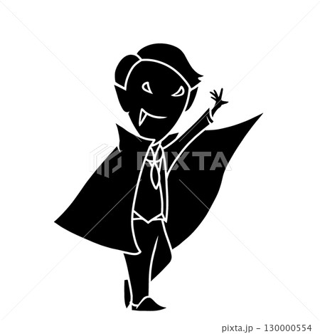 シルエットのドラキュラのイラスト シルエットのドラキュラのイラスト 130000554