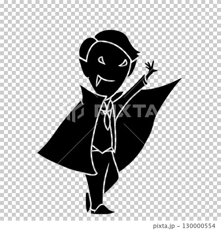 シルエットのドラキュラのイラスト シルエットのドラキュラのイラスト 130000554
