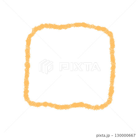 Crayon rectangle frame with squiggle outline forms an organic patch and border in sketch style. Simple background for creative quote or artistic graphic template use. 130000667