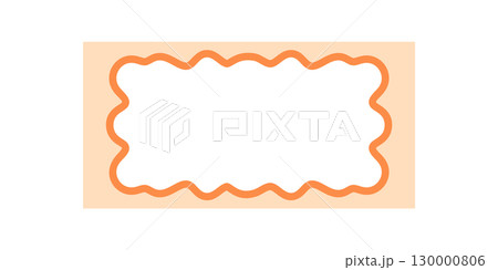 Groovy retro rectangle frame with funky wavy outline forms a playful border. Wavy rectangle shape and outline blend with y2k aesthetic, providing a cool background and unique retro graphic accent. Groovy retro rectangle frame with funky wavy outline forms a playful border. Wavy rectangle shape and outline blend with y2k aesthetic, providing a cool background and unique retro graphic accent. 130000806