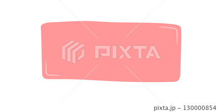 Pink organic sticker shape with hand drawn doodle style creates a playful rectangle blob. Label and badge design works as quote tag on a color background, ideal for creative mockup and template. 130000854