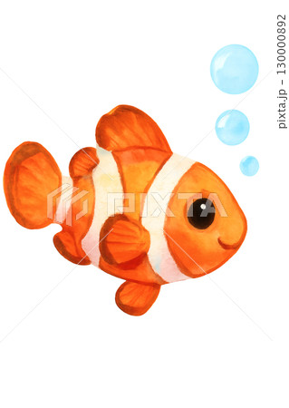 カクレクマノミ 水彩イラスト PNG透過背景 130000892
