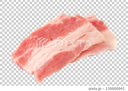 Raw beef ribs (beef belly) on a transparent background (png) 130000941