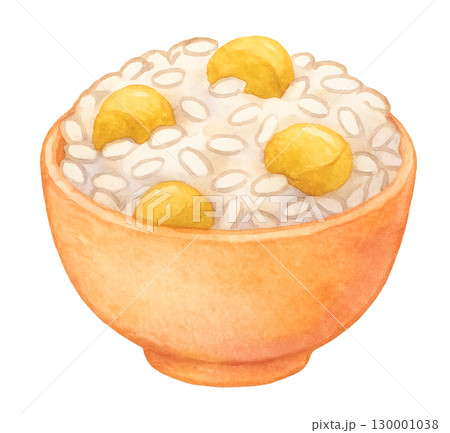 栗ご飯のお椀 水彩イラスト PNG透過背景 和食ごはん 栗ご飯のお椀 水彩イラスト PNG透過背景 和食ごはん 130001038
