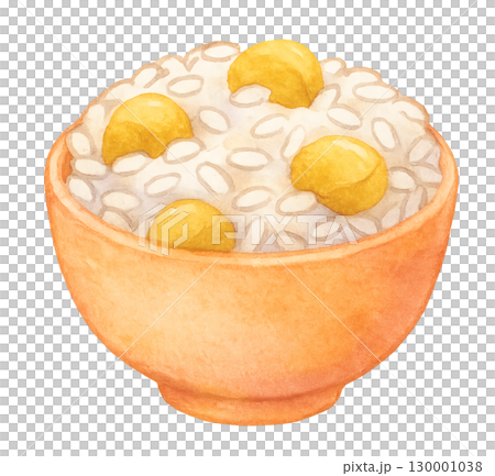 栗ご飯のお椀 水彩イラスト PNG透過背景 和食ごはん 栗ご飯のお椀 水彩イラスト PNG透過背景 和食ごはん 130001038