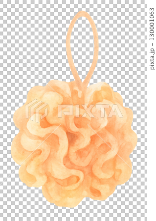 水彩イラスト バススポンジ PNG透過背景 お風呂グッズ 130001063