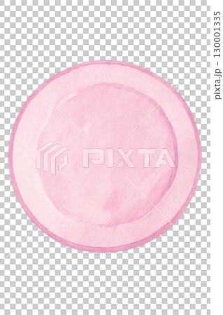 パステルピンクの皿 水彩イラスト PNG 透過背景 130001335