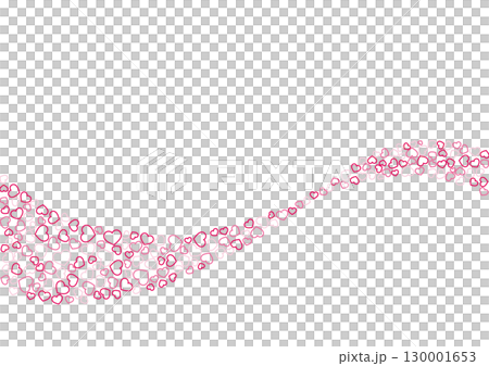 ハート柄の背景 赤系の3色 フチハート 130001653