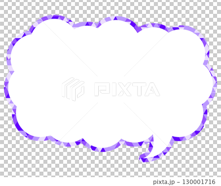 彩色玻璃風格的對話泡泡,三角形圖案,細長的雲形 彩色玻璃風格的對話泡泡,三角形圖案,細長的雲形 130001716