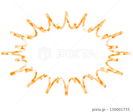 ステンドグラス風吹き出し　三角形模様　細長いギザギザした形 130001735