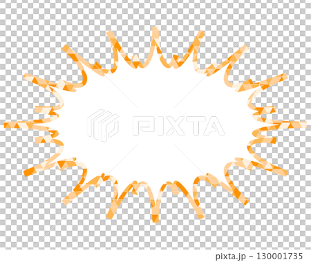 ステンドグラス風吹き出し　三角形模様　細長いギザギザした形 130001735