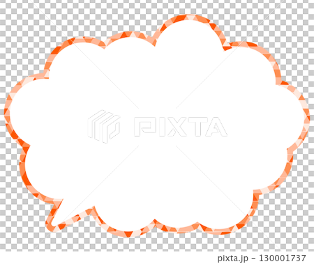 Stained glass style speech bubble, triangular pattern, rounded cloud shape 130001737