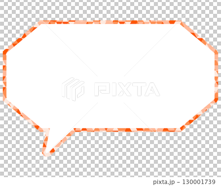 Stained glass style speech bubble, triangular pattern, elongated octagon 130001739
