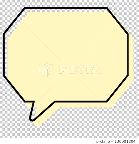 A simple speech bubble with misaligned lines, an octagon with corners 130001804