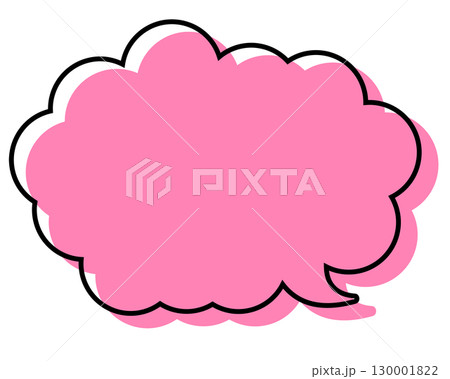 シンプルな線がずれた吹き出し　丸みのある雲形 130001822
