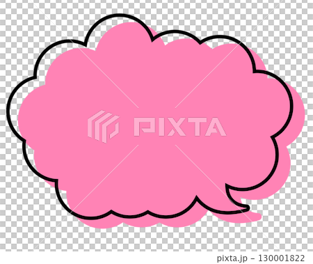 シンプルな線がずれた吹き出し　丸みのある雲形 130001822