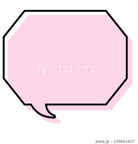 シンプルな線がずれた吹き出し　角のある八角形 130001827