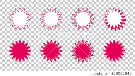簡單的圓形鋸齒狀語音氣泡集 130001849