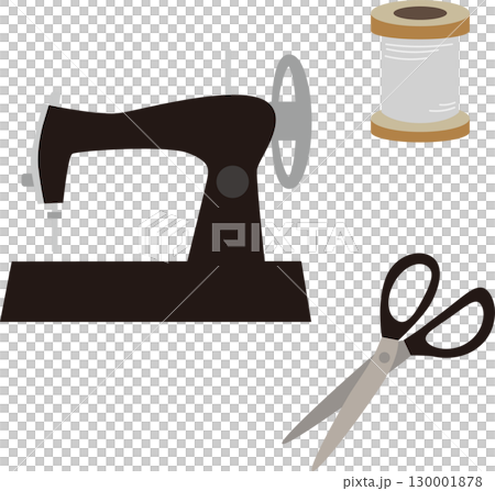 縫紉機與縫紉工具插圖集 縫紉機與縫紉工具插圖集 130001878