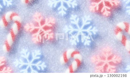 雪の結晶とキャンディケインのネオンパターン背景 雪の結晶とキャンディケインのネオンパターン背景 130002198