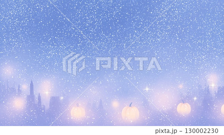雪の舞う幻想的なハロウィン夜景背景 雪の舞う幻想的なハロウィン夜景背景 130002230