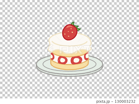 Cafe menu illustration strawberry cake 130003232
